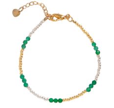 Minimalist beaded bracelet, onyx & metal Beaded bracelet, Brass handmade jewelry